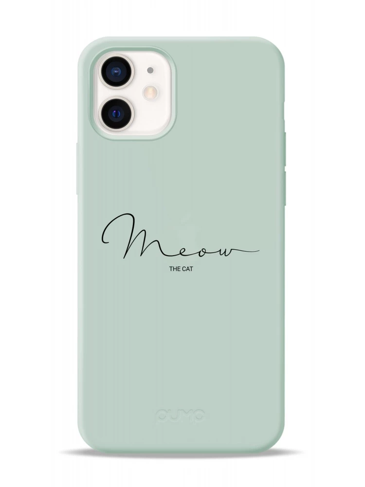 Чехол Pump Silicone Minimalistic Case for iPhone 12 mini - Meow Light Blue (PMSLMN12(5.4)-1/248)